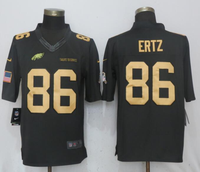 Men Philadelphia Eagles #86 Ertz Gold Anthracite Salute To Service Nike Limited NFL Jerseys